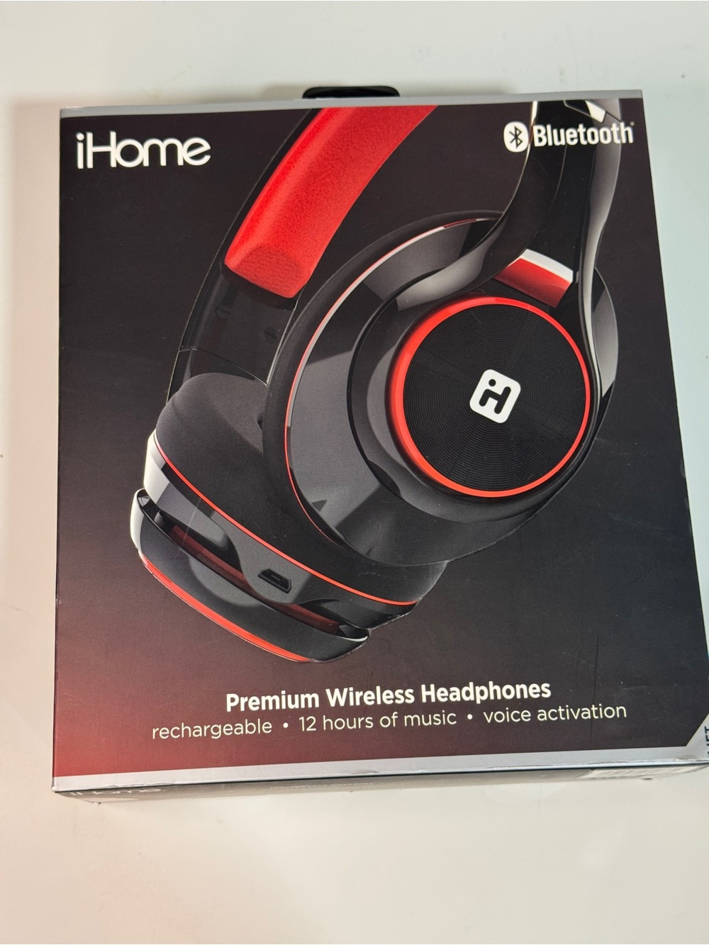 iHome Bluetooth Wireless Bluetooth Headphones in Black and Red New Sealed Box